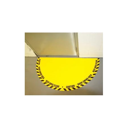 Ergomat DuraStripe Full 180 Door Swing Sign, Black on Yellow, 21in x 42in 0651-UEN